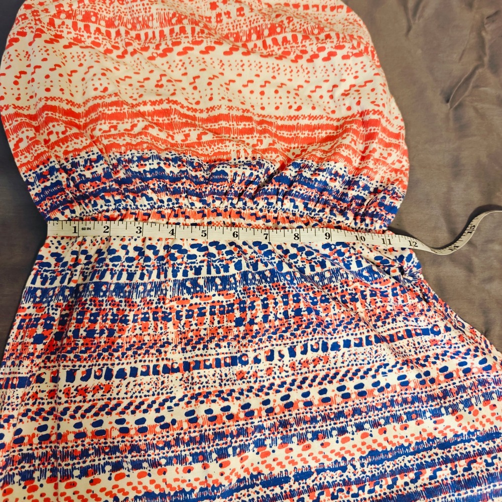GAP Women's Tribal Print Maxi Dress‎ Red Blue White Strappy Summer XS - Picture 5 of 11